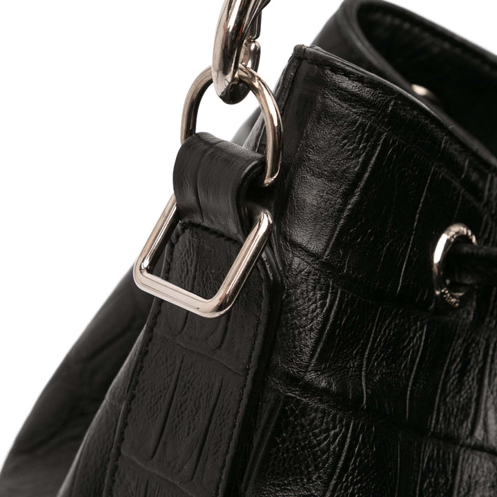 Saint Laurent Crocodile embossé Cuir de veau Emmanuelle Bucket Sac