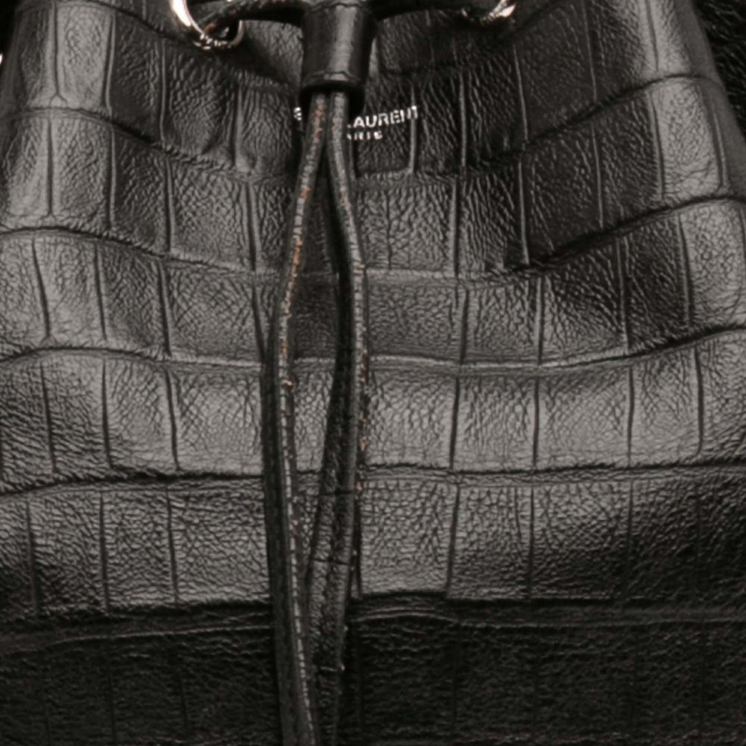 Saint Laurent Crocodile embossé Cuir de veau Emmanuelle Bucket Sac