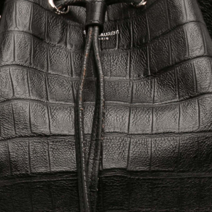 Saint Laurent Crocodile embossé Cuir de veau Emmanuelle Bucket Sac
