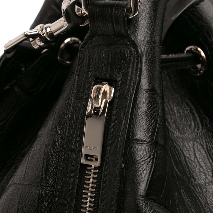 Saint Laurent Crocodile embossé Cuir de veau Emmanuelle Bucket Sac