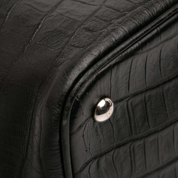 Saint Laurent Crocodile embossé Cuir de veau Emmanuelle Bucket Sac