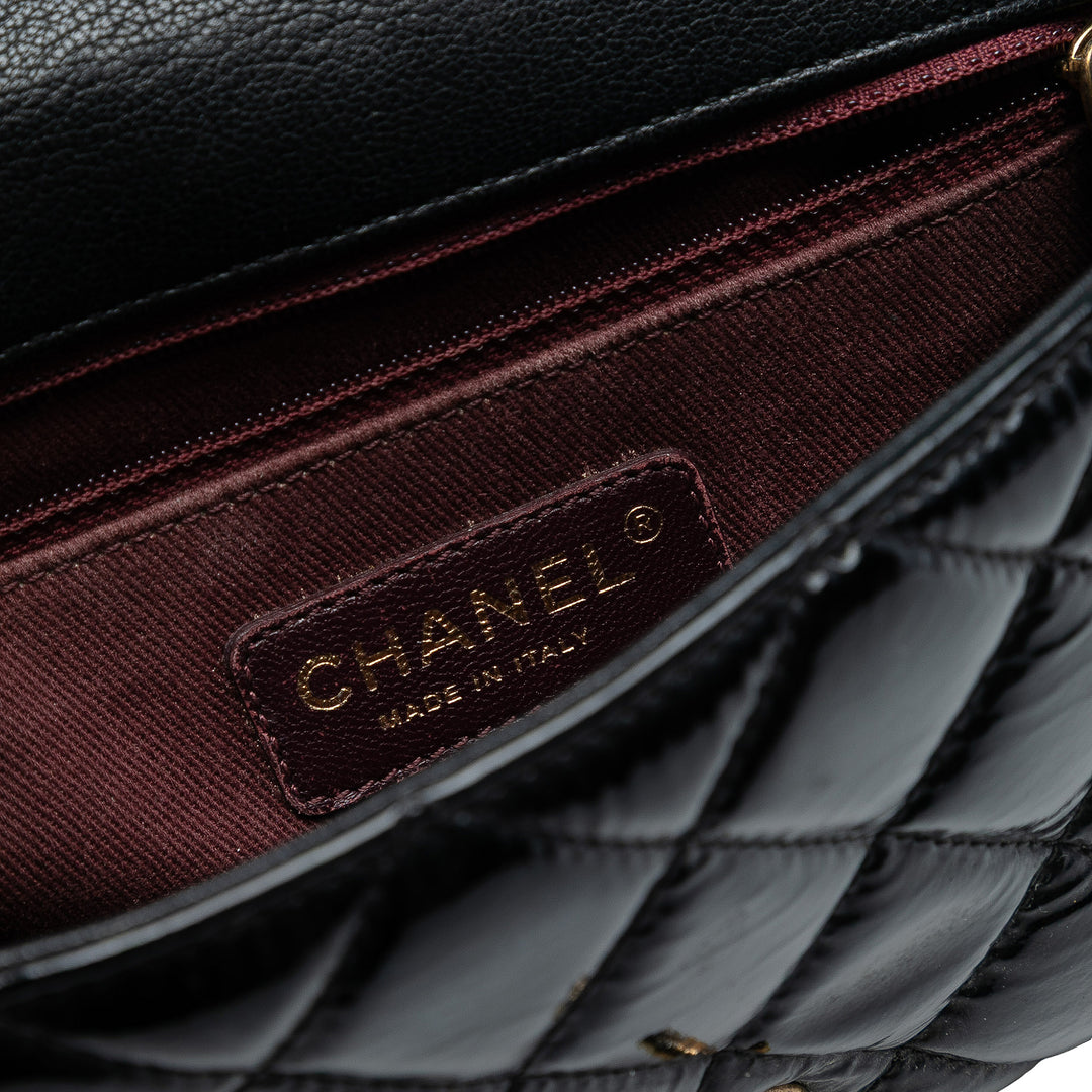 Chanel Paris-Salzburg Small Cuir verni et Cuir de chèvre CC Œillets à rabat