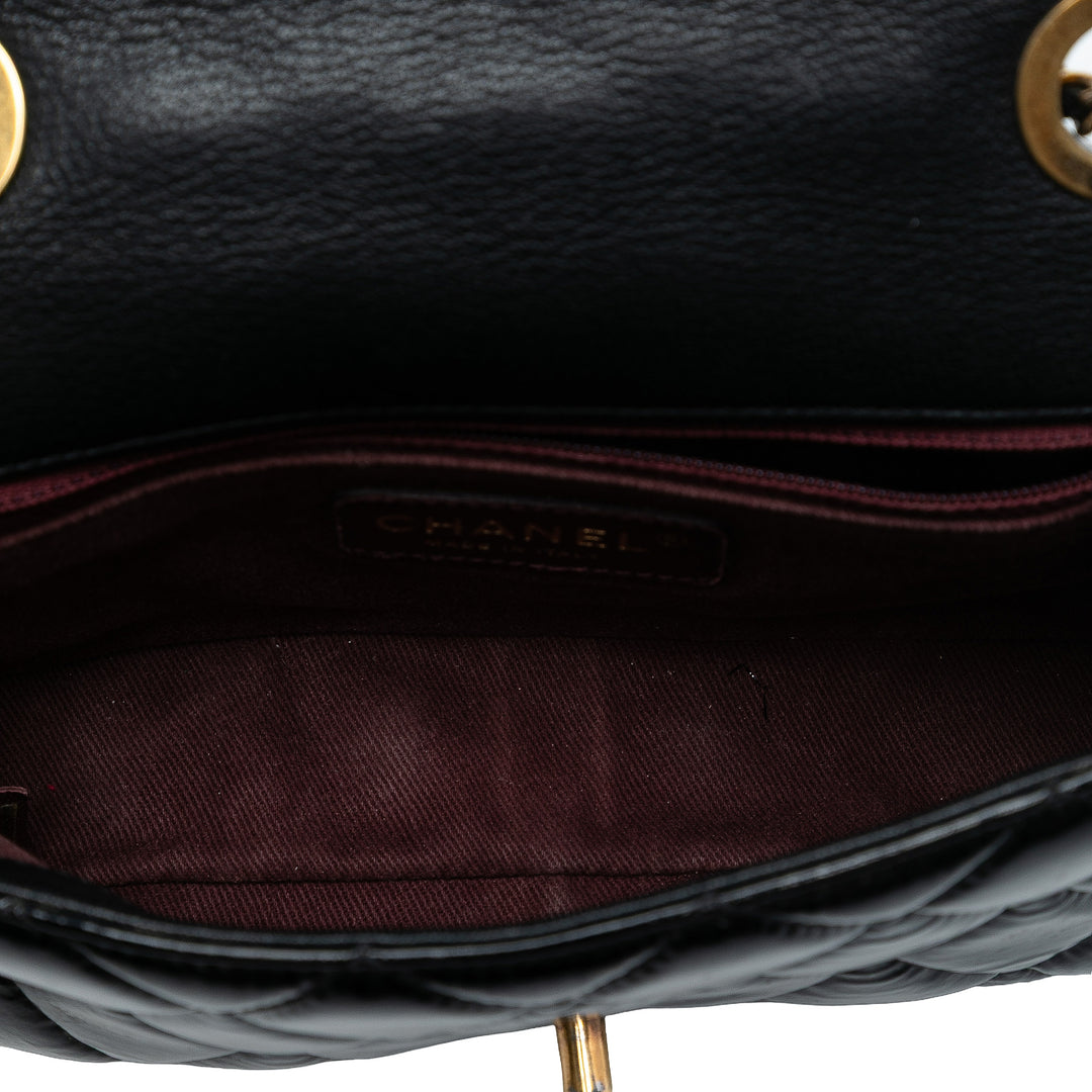 Chanel Paris-Salzburg Small Cuir verni et Cuir de chèvre CC Œillets à rabat