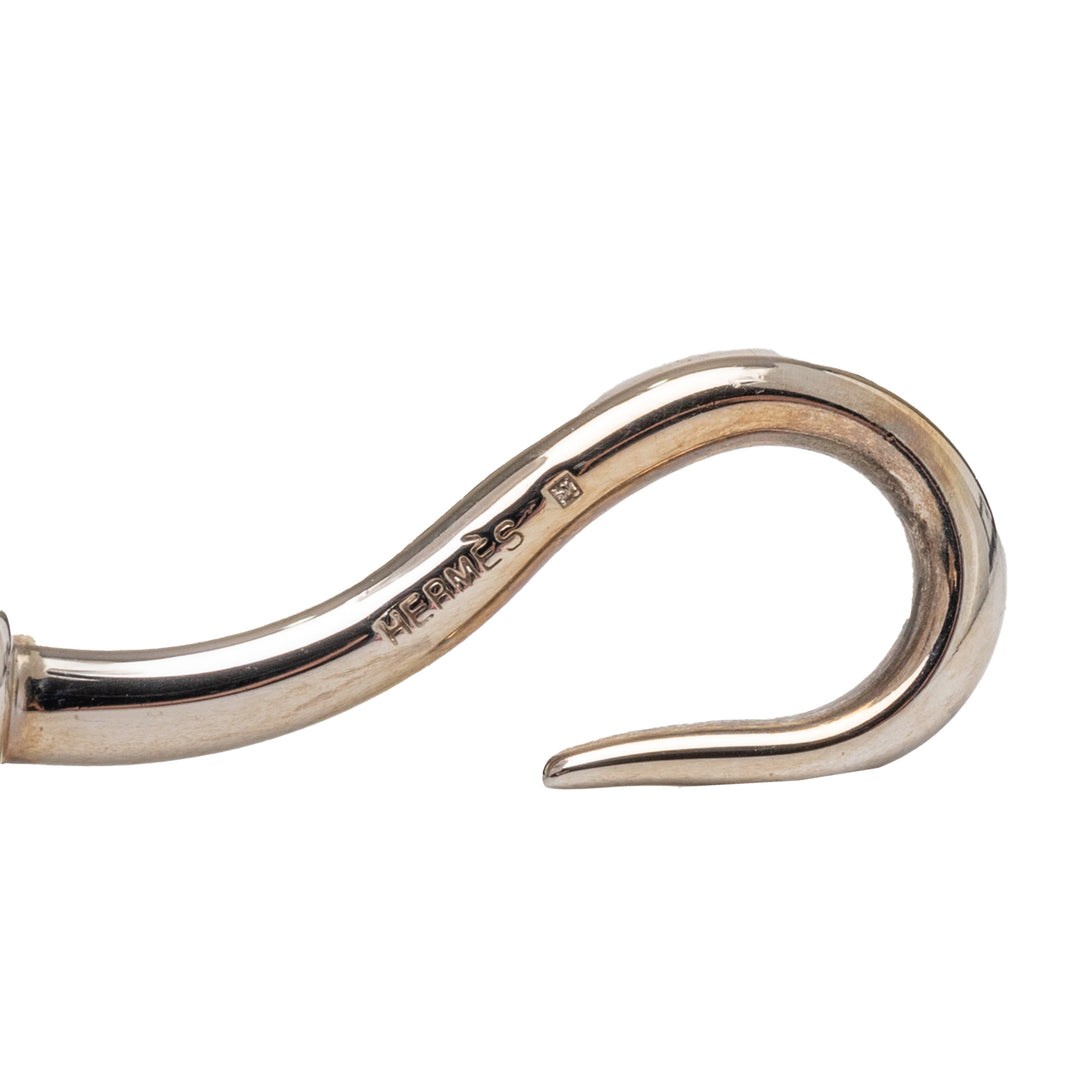 Hermès Cuir et Palladium plaqué Jumbo Hook Double Tour Bracelet