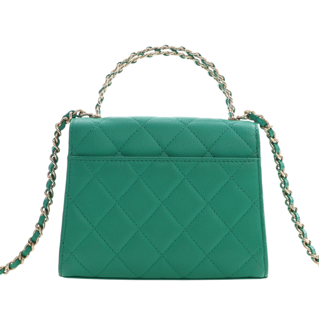 Chanel Mini CC Matelassé Caviar anse supérieure à rabat avec chaîne