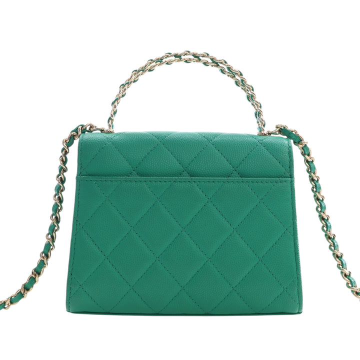 Chanel Mini CC Matelassé Caviar anse supérieure à rabat avec chaîne