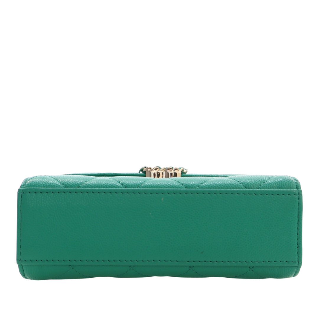 Chanel Mini CC Matelassé Caviar anse supérieure à rabat avec chaîne
