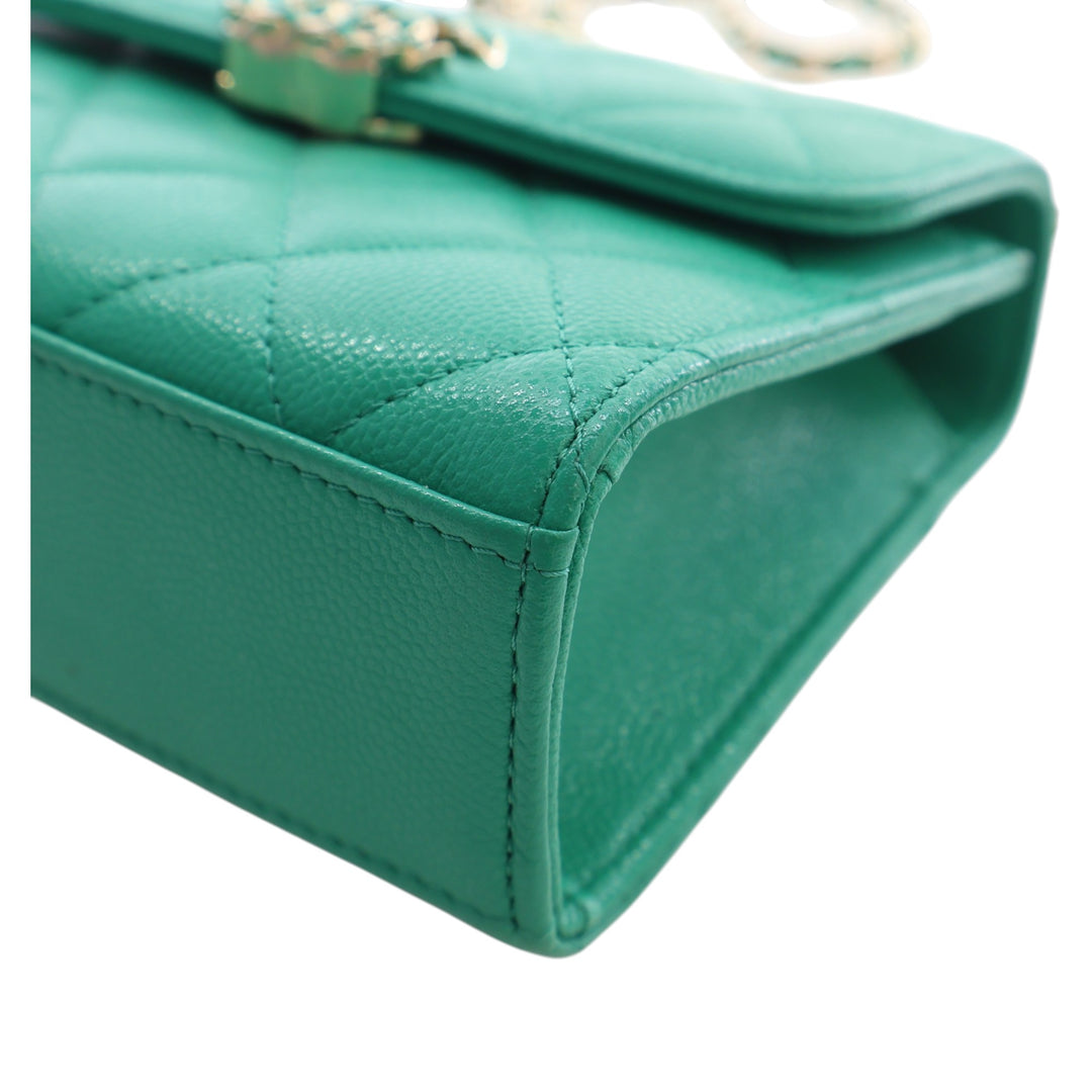 Chanel Mini CC Matelassé Caviar anse supérieure à rabat avec chaîne