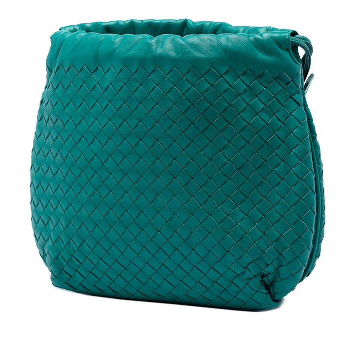 Intrecciato Sac à cordon nappa Vert