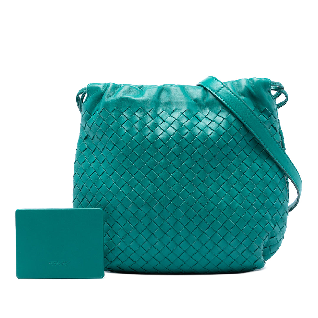 Intrecciato Sac à cordon nappa Vert