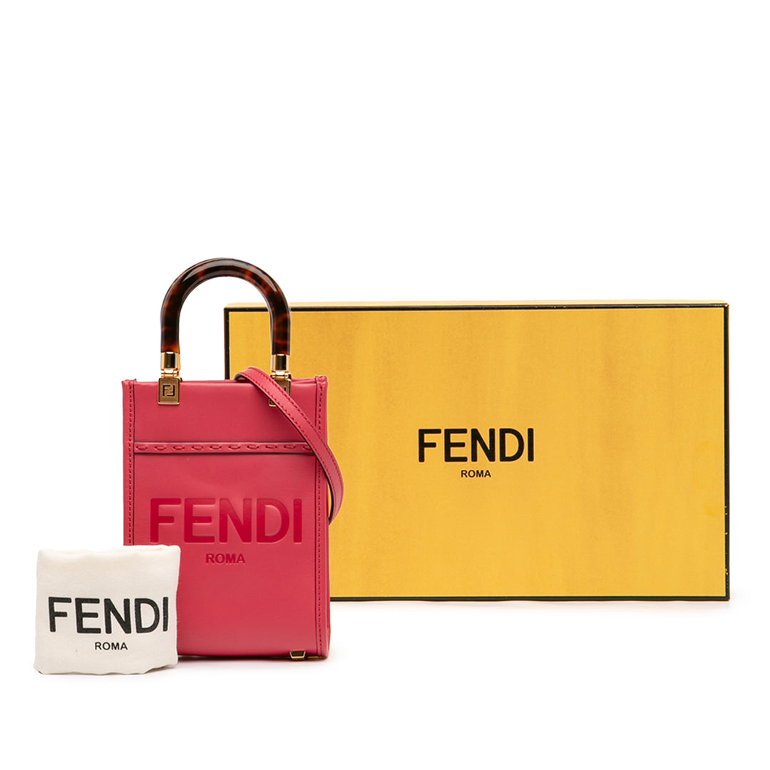Fendi Mini Cuir Sunshine Shopper Cabas