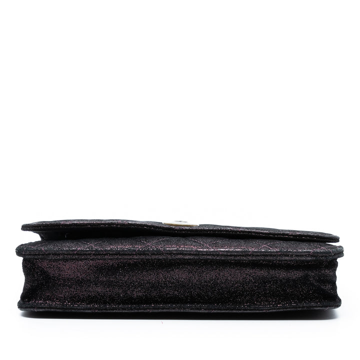 Chanel Quilted Iridescent Cuir d’agneau Tartan Button Wallet On Chain Violet – GABY PARIS Authentique