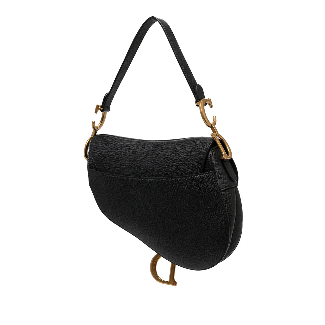 Dior grainé Saddle Sac Cuir de veau grainé Noir – vue 2 – GABY PARIS