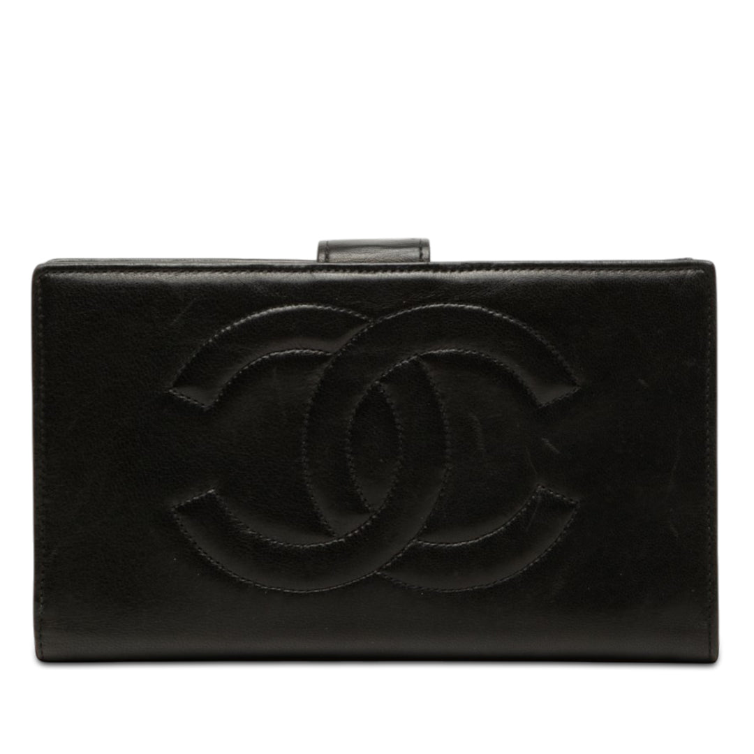 Chanel CC Cuir d’agneau Bifold Portefeuille long