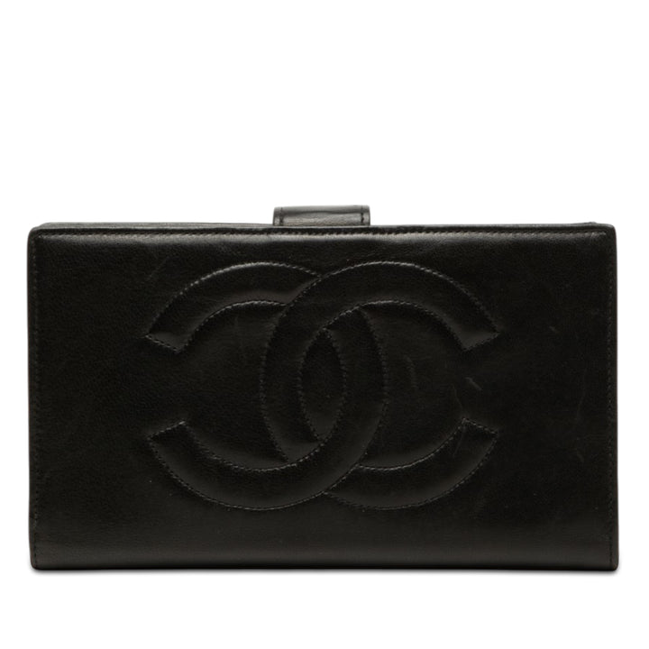Chanel CC Cuir d’agneau Bifold Portefeuille long