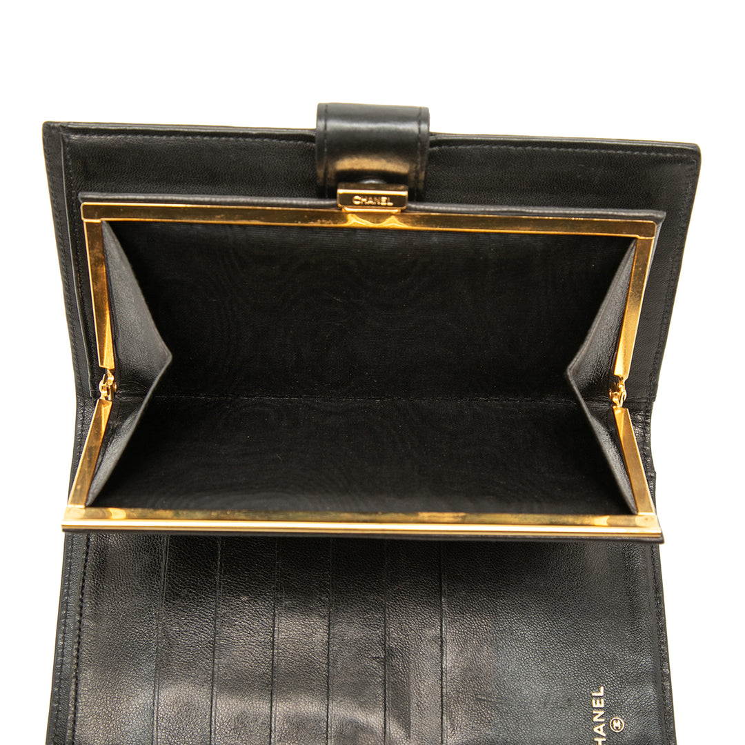 Chanel CC Cuir d’agneau Bifold Portefeuille long