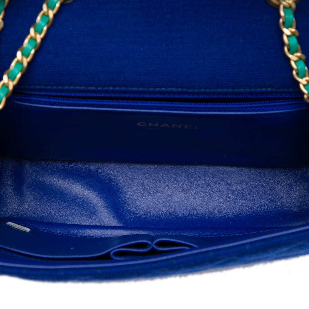 Chanel Small Tricolor Jersey CC Filigree à rabat