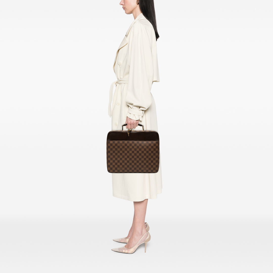 Porte Ordinateur Sabana Damier Ébène Marron