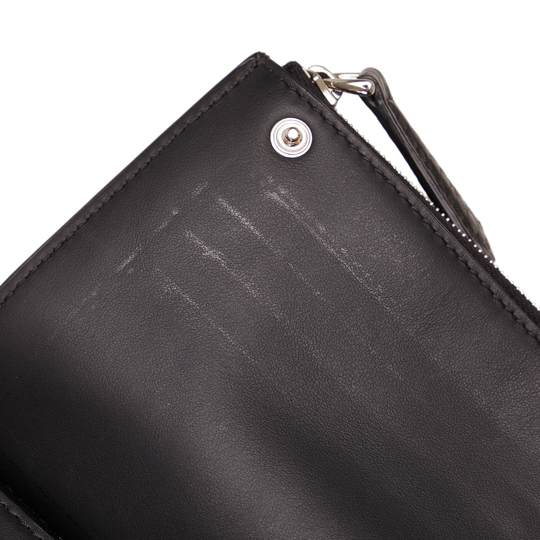 Flat Pouch Leather Crossbody Black - Gaby Paris