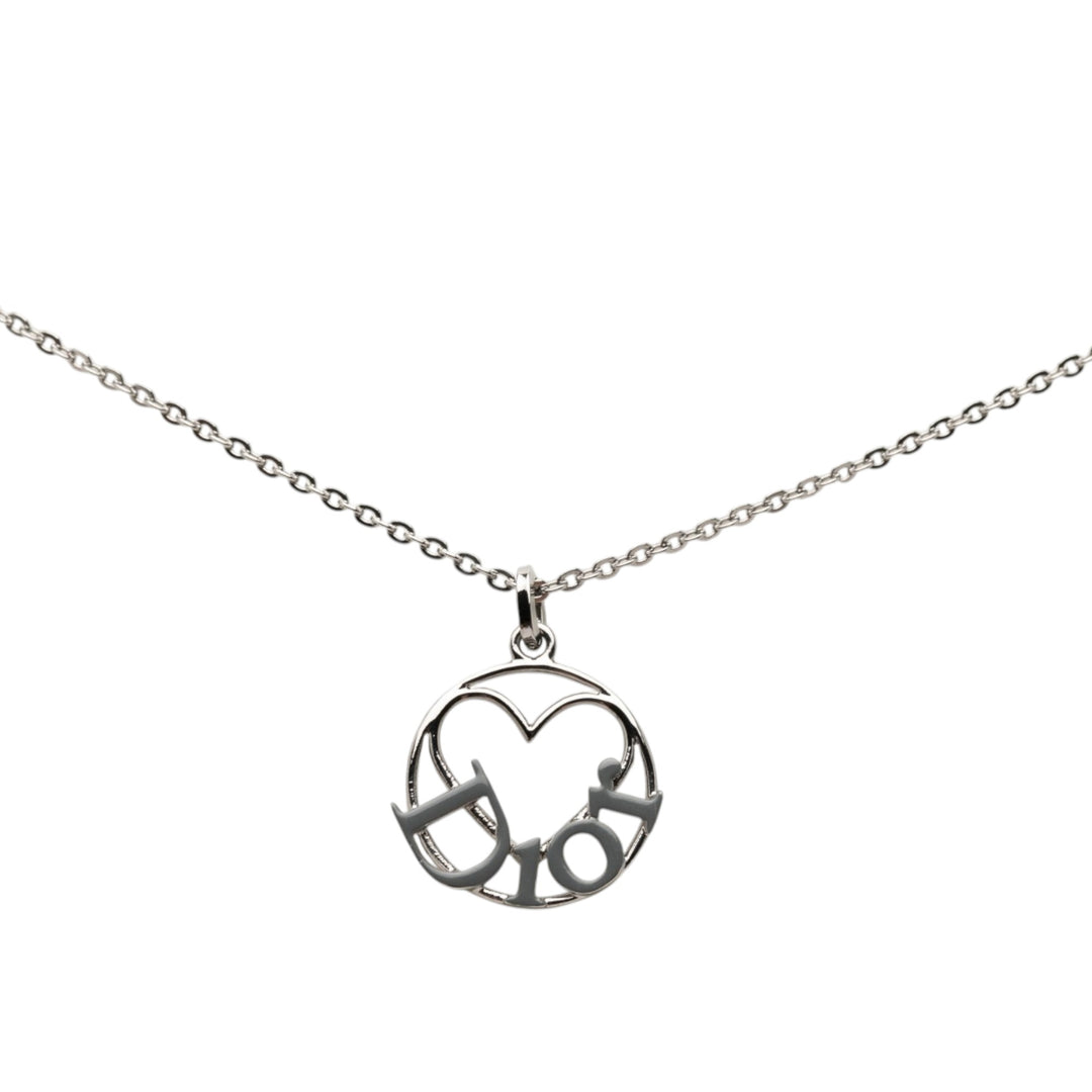 Brass Heart Logo Pendant Collier Argenté