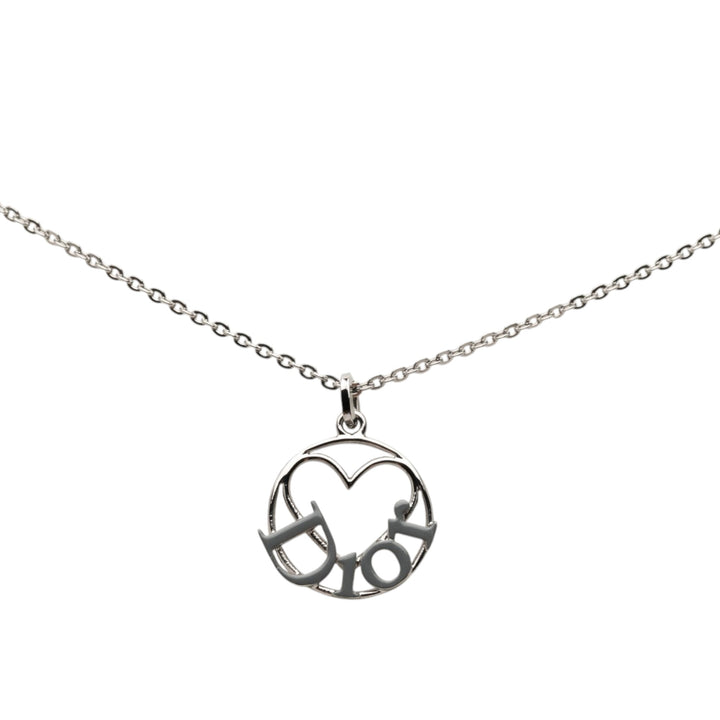 Brass Heart Logo Pendant Collier Argenté