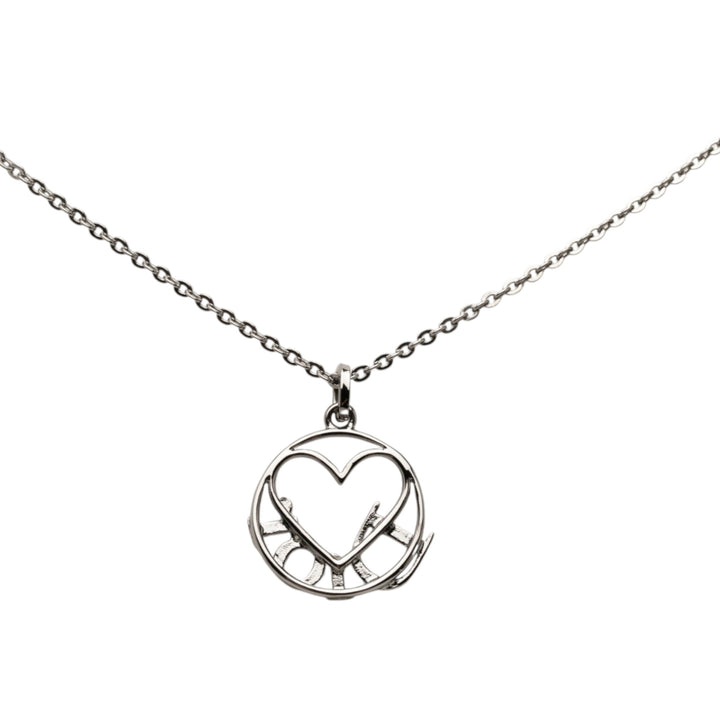 Brass Heart Logo Pendant Collier Argenté