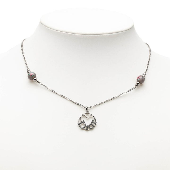 Brass Heart Logo Pendant Collier Argenté