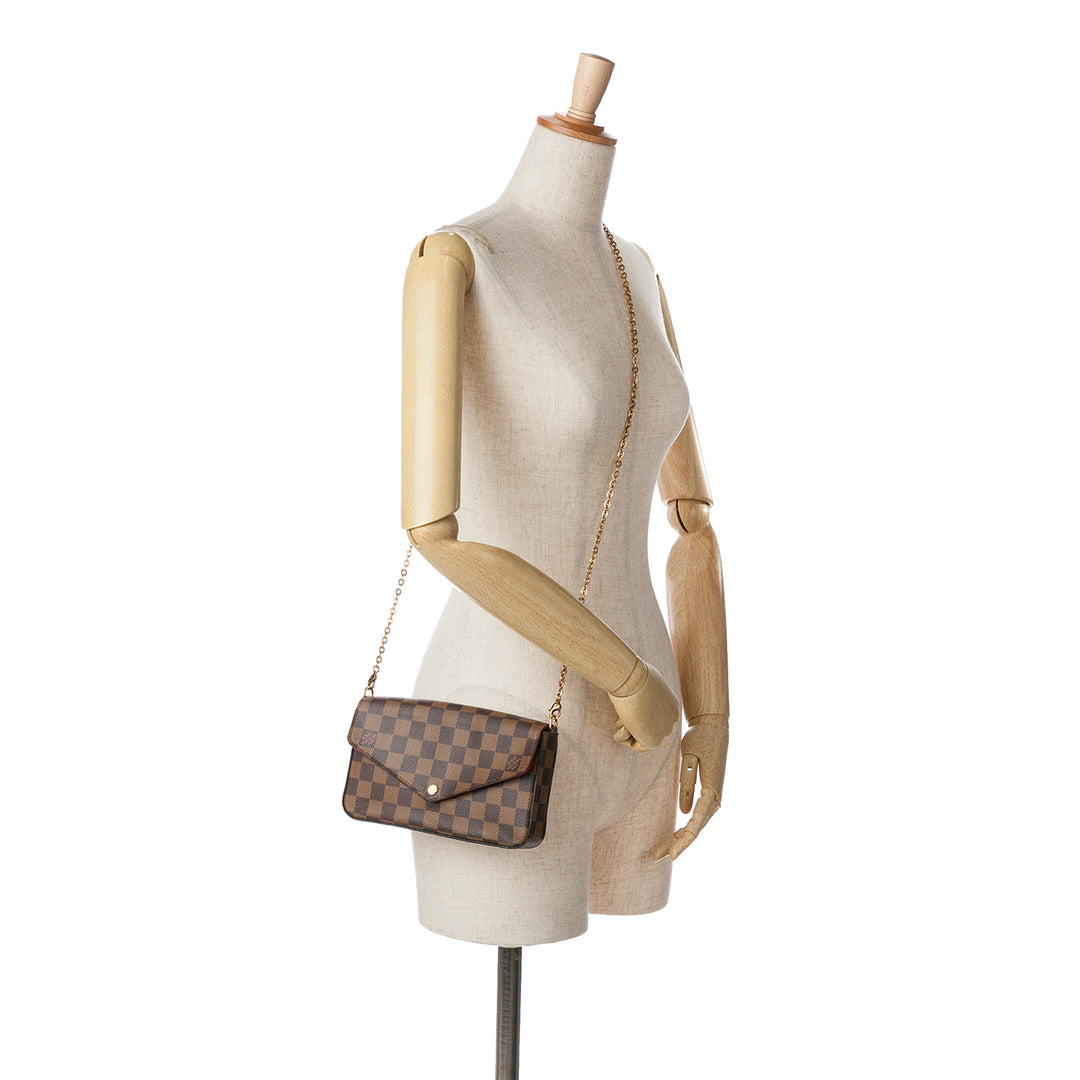 Damier Ebene Pochette Felicie Brown - Gaby Paris