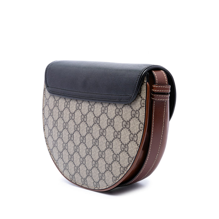 Gucci Sac bandoulière Saddle Padlock GG Supreme Beige – vue 2 – GABY PARIS