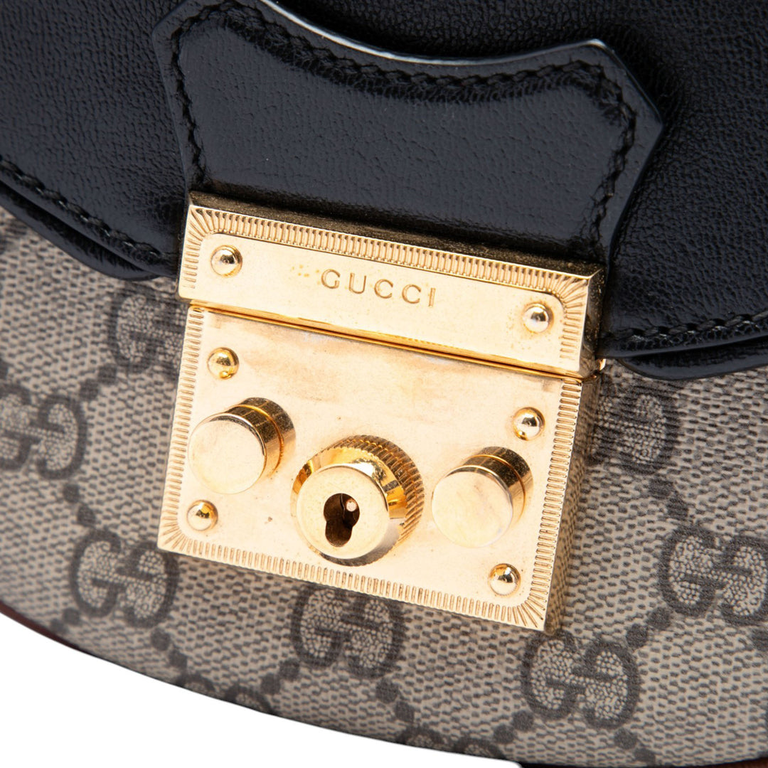 Gucci Sac bandoulière Saddle Padlock GG Supreme Beige – vue 5 – GABY PARIS