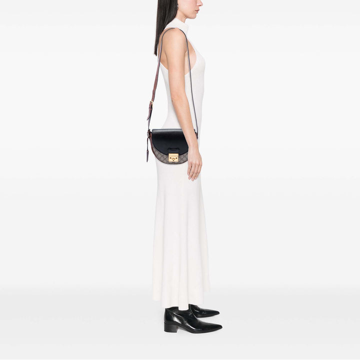Gucci Sac bandoulière Saddle Padlock GG Supreme Beige – vue 6 – GABY PARIS