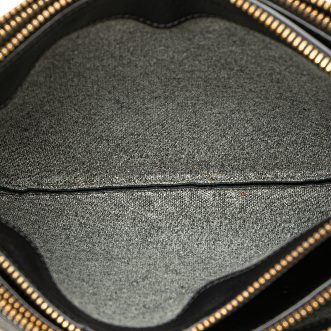 Large Lambskin Trio Crossbody Black - Gaby Paris