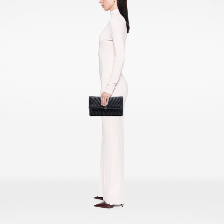 Chanel Chevron Cuir de veau CC Beauty Boy Foldover Pochette