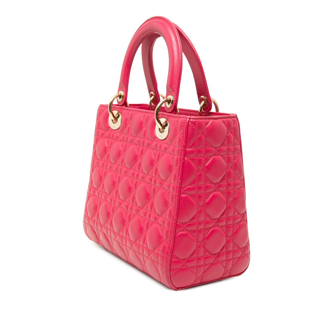 Dior Medium Cuir d’agneau Cannage Lady Dior