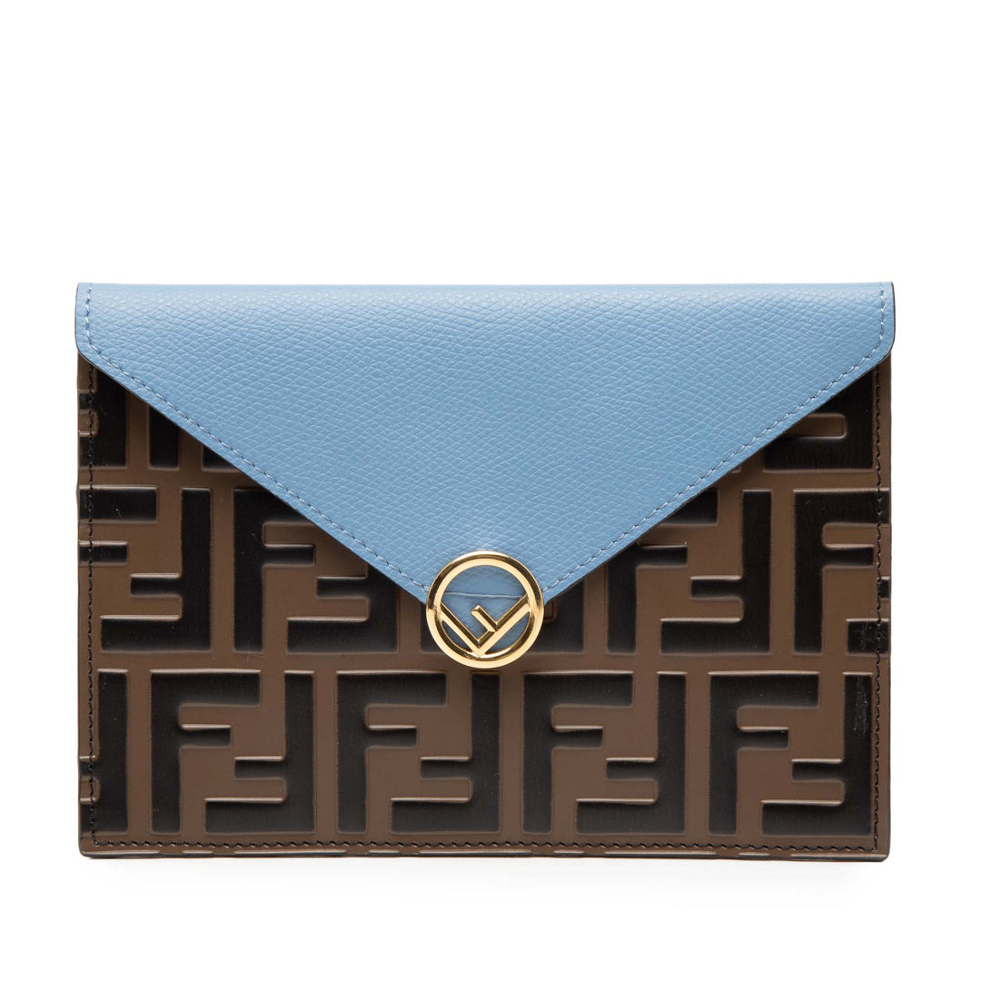 Fendi Zucca embossé Cuir Envelope Pochette