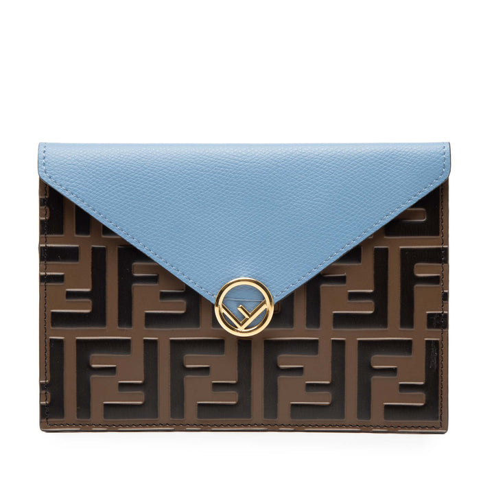 Fendi Zucca embossé Cuir Envelope Pochette
