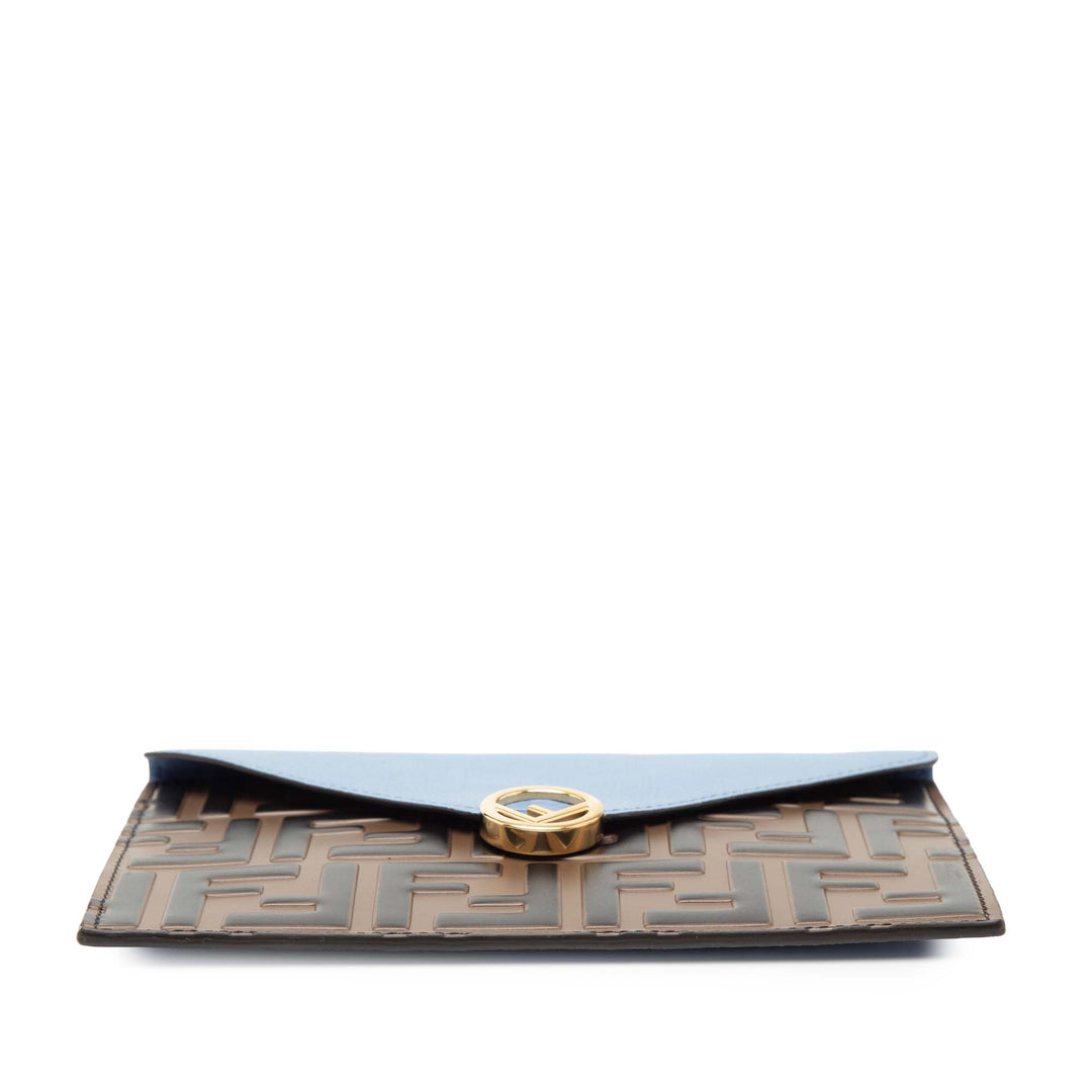 Fendi Zucca embossé Cuir Envelope Pochette
