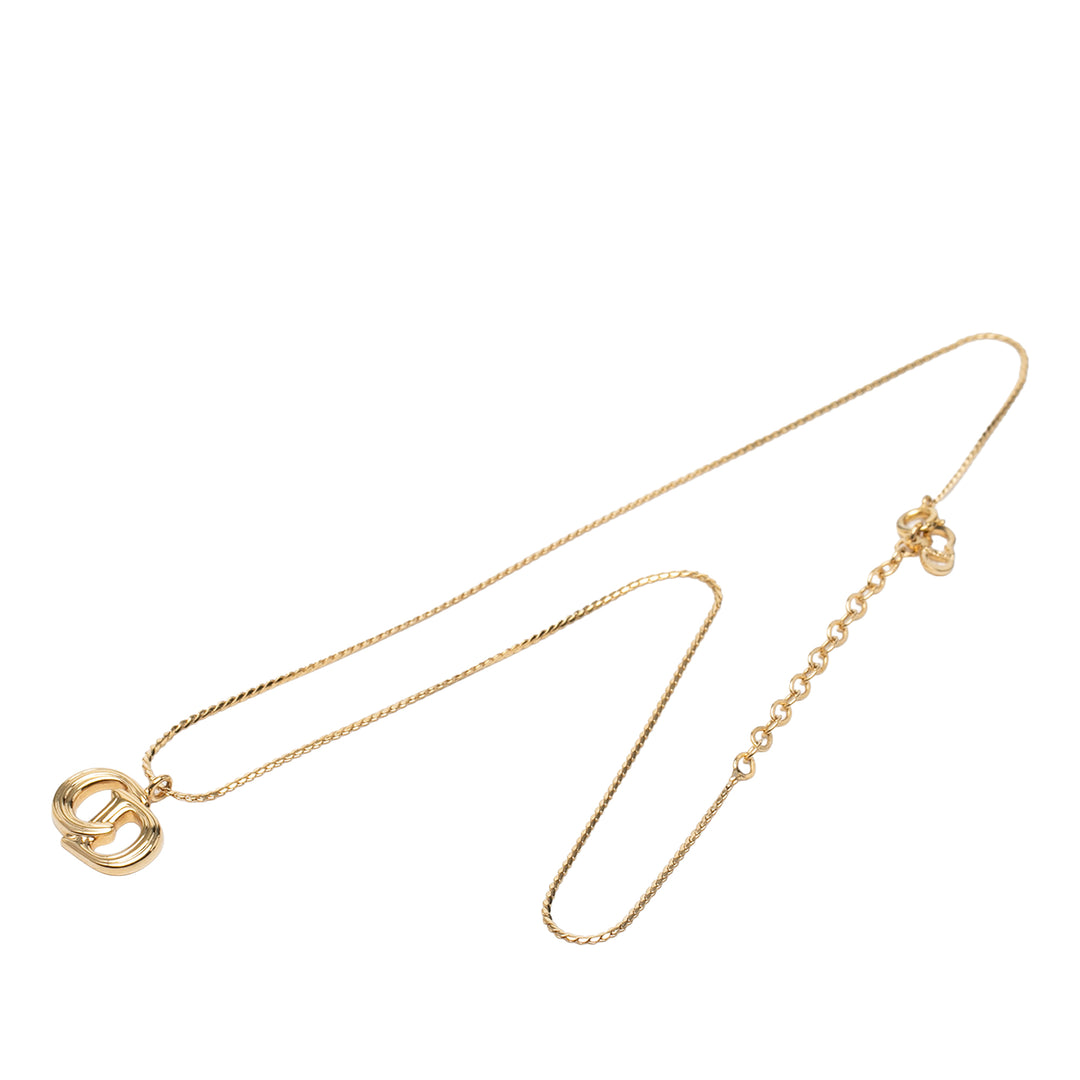 Dior plaqué CD Logo Pendant Collier