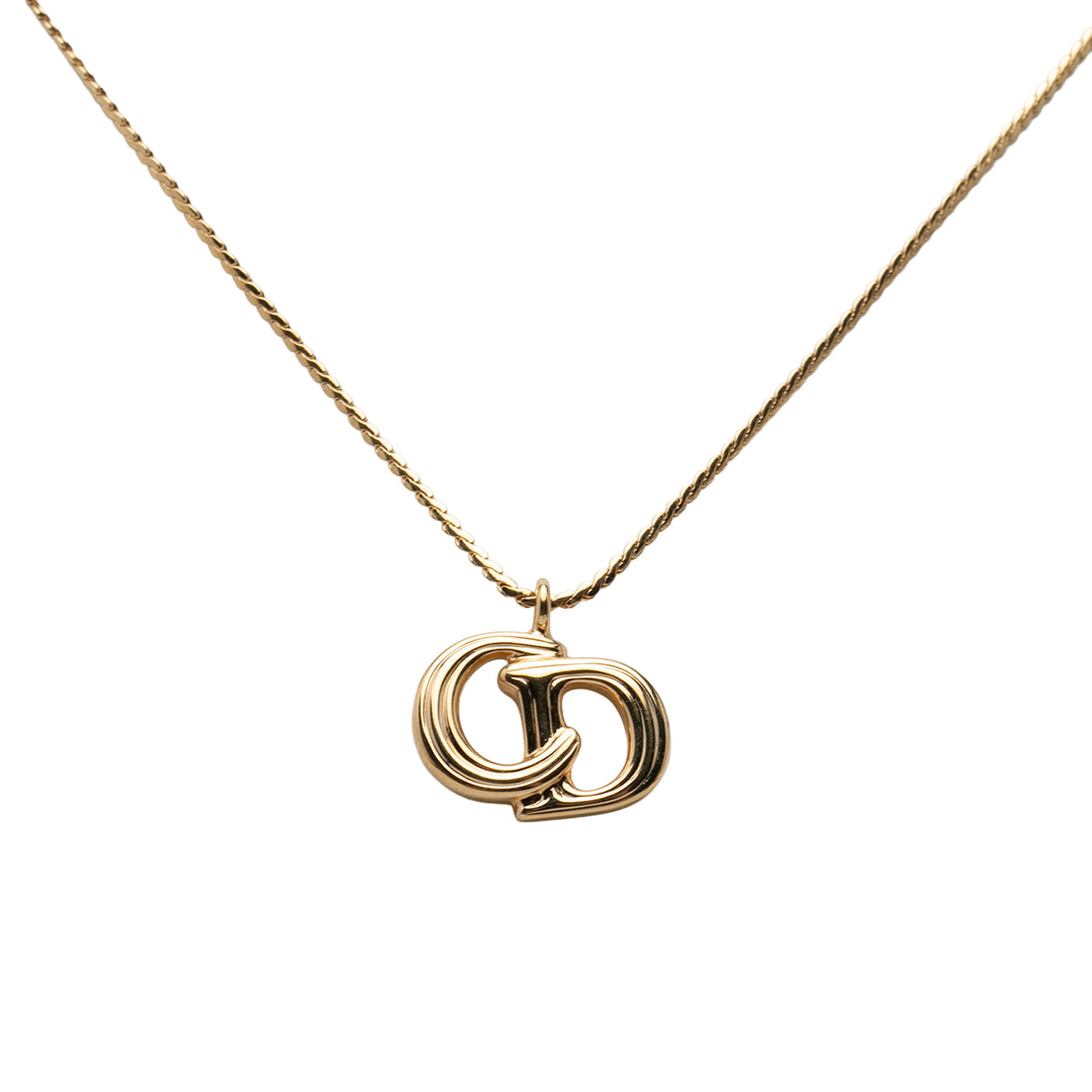Dior plaqué CD Logo Pendant Collier