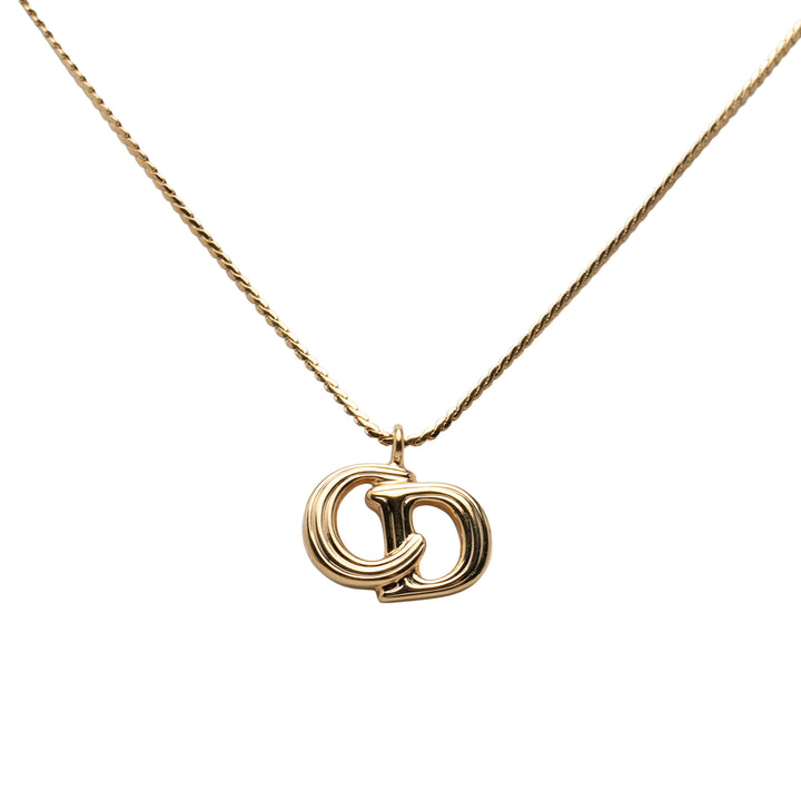 Dior plaqué CD Logo Pendant Collier
