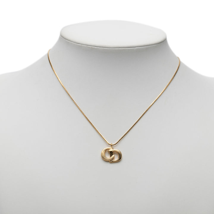Dior plaqué CD Logo Pendant Collier