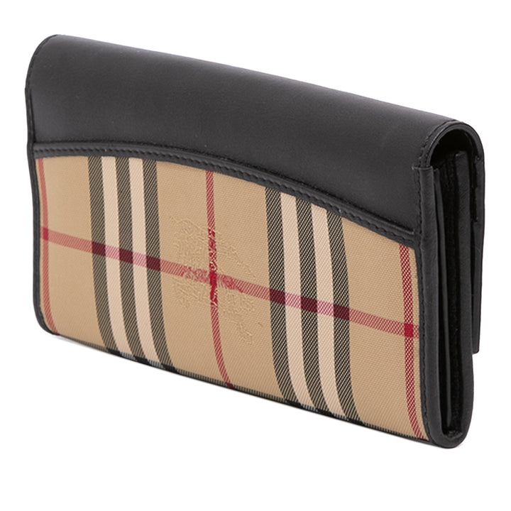 Burberry Haymarket Check Porter Continental Portefeuille Noir – vue 2 – GABY PARIS
