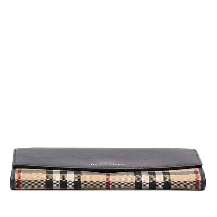 Burberry Haymarket Check Porter Continental Portefeuille Noir – vue 3 – GABY PARIS