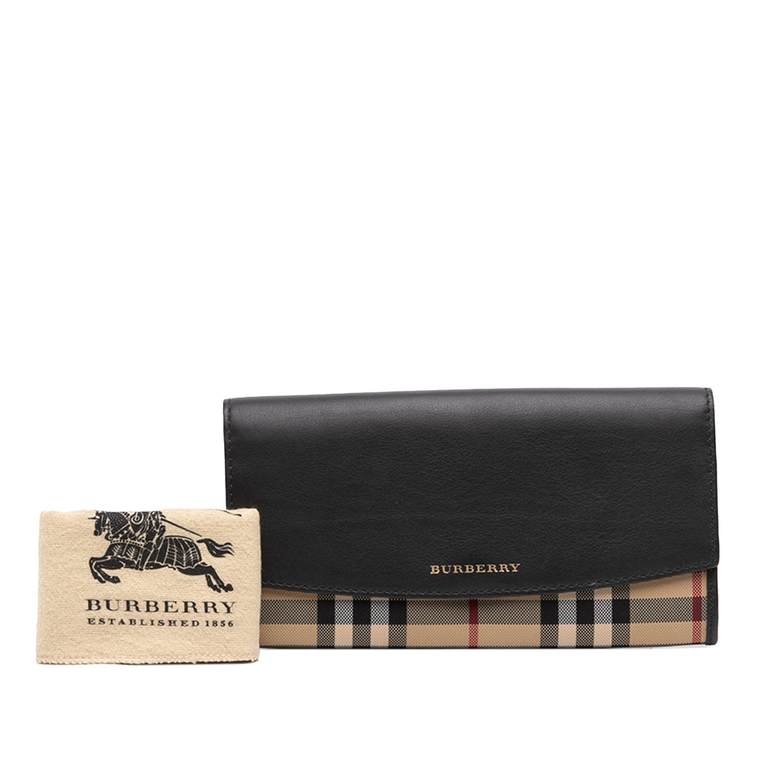 Burberry Haymarket Check Porter Continental Portefeuille Noir – vue 7 – GABY PARIS