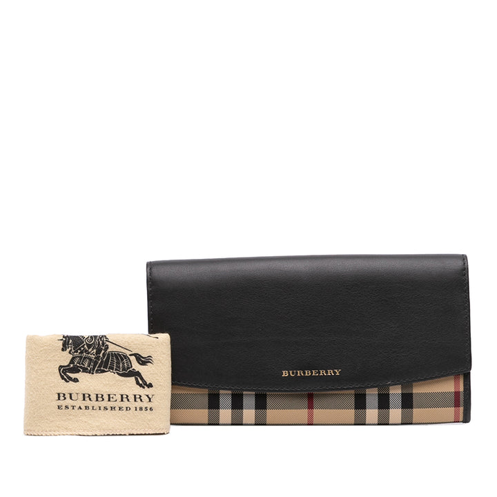 Burberry Haymarket Check Porter Continental Portefeuille Noir – vue 7 – GABY PARIS