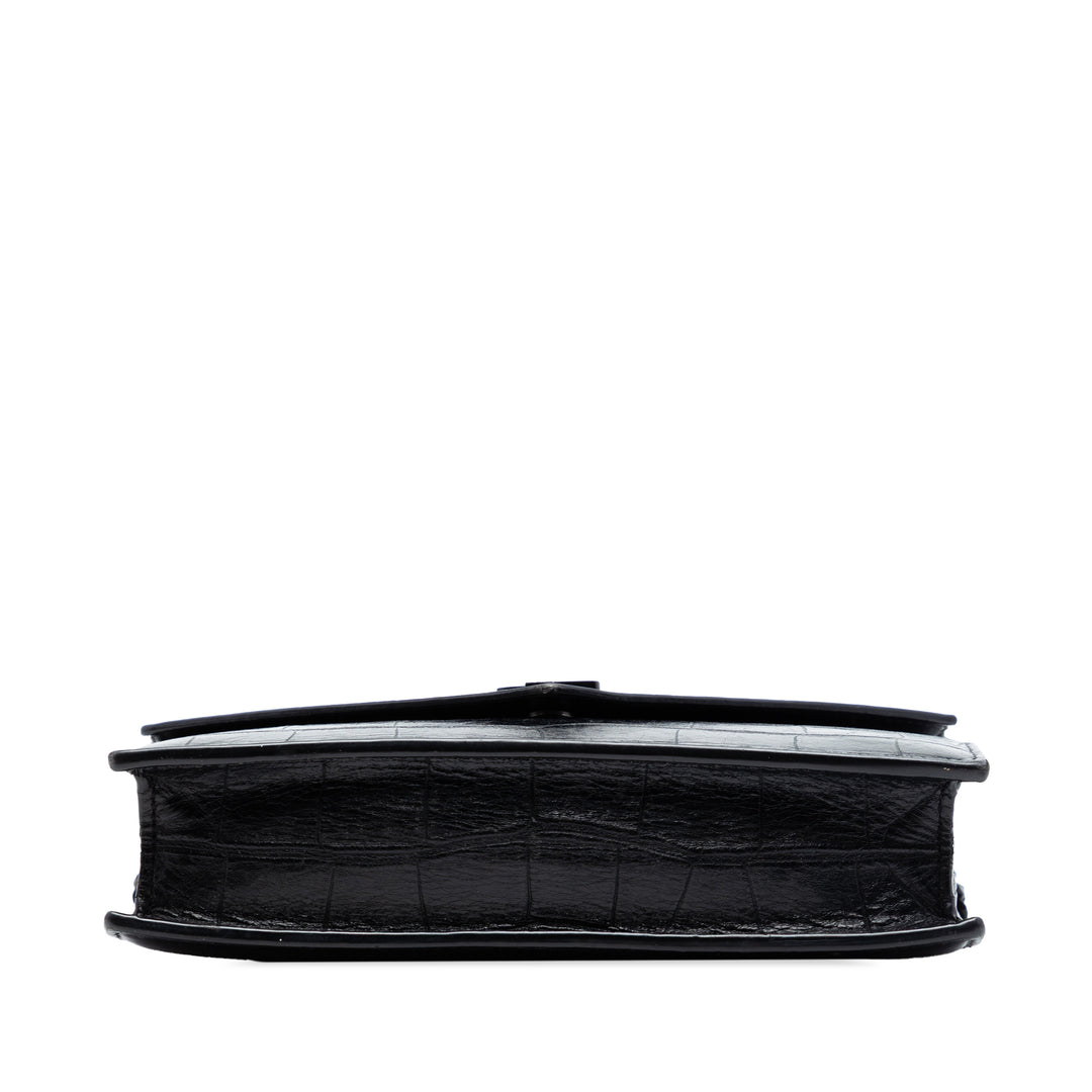 Saint Laurent Croc embossé Cuir Monogram Monochrome Envelope Chain Portefeuille