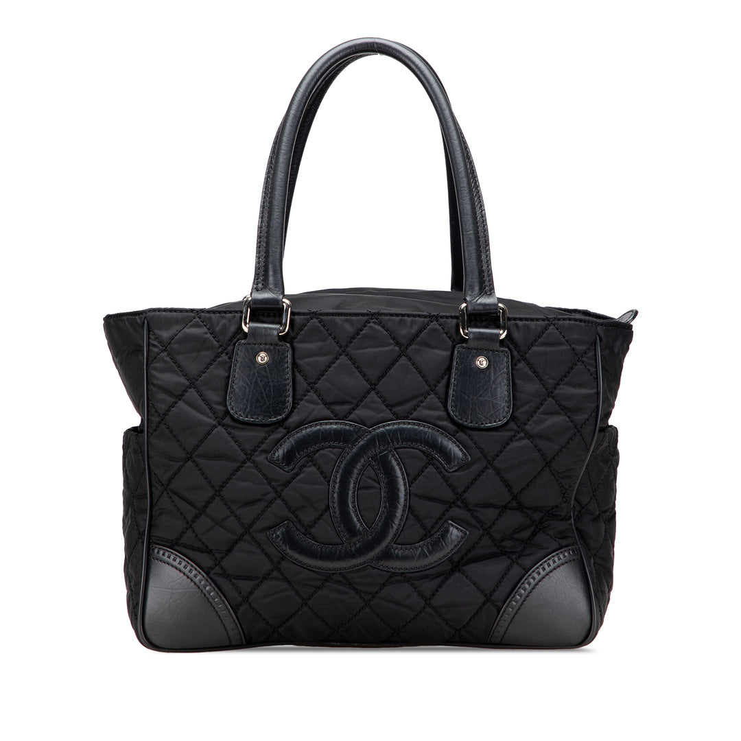 Paris New York Quilted Nylon Tote Black - Gaby Paris