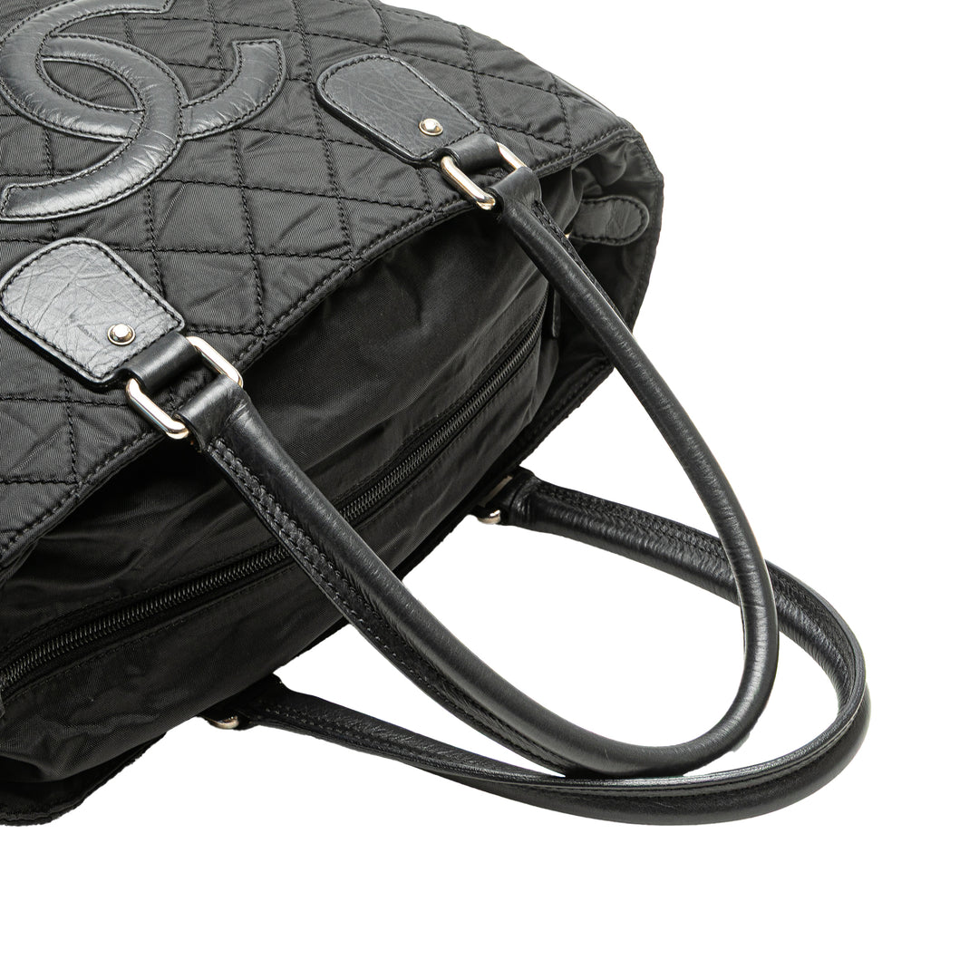 Paris New York Quilted Nylon Tote Black - Gaby Paris