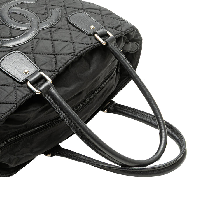 Paris New York Quilted Nylon Tote Black - Gaby Paris