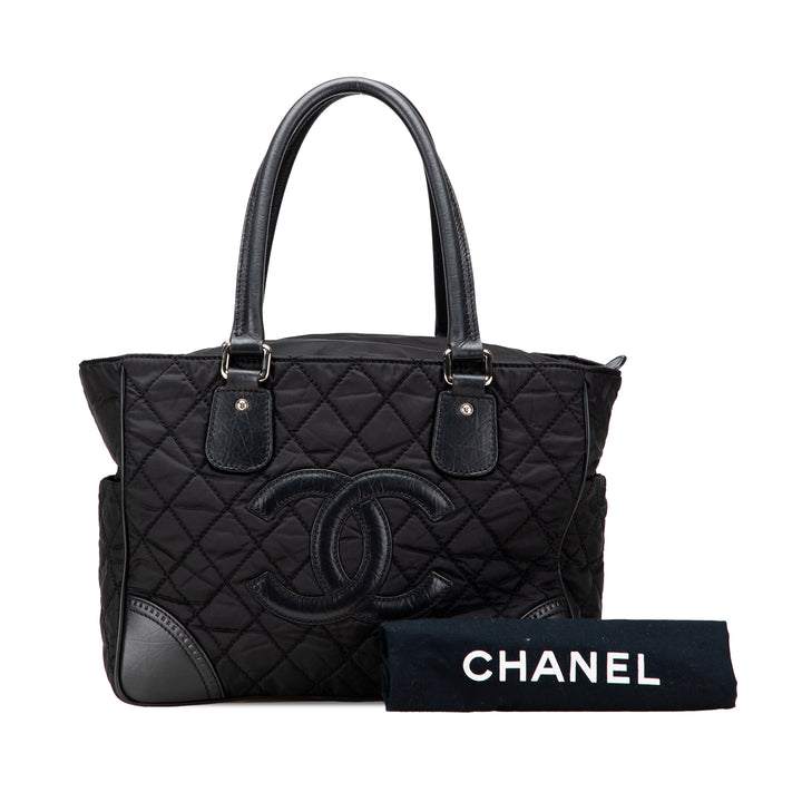 Paris New York Quilted Nylon Tote Black - Gaby Paris
